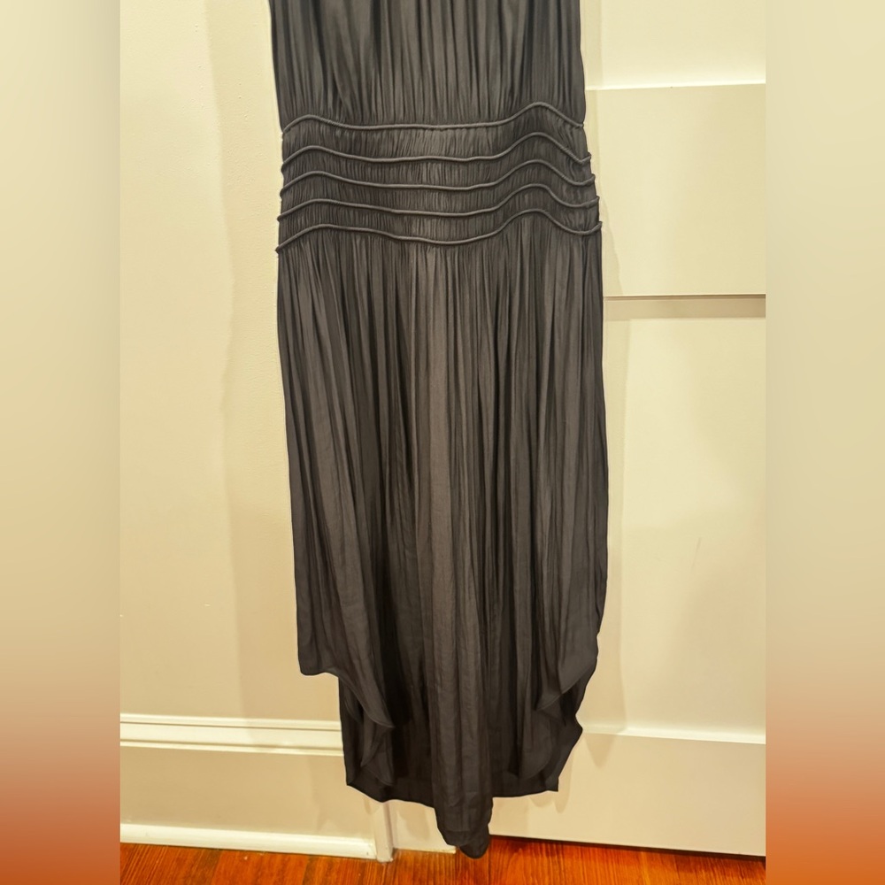 Ramy Brook Dark Grey Sleeveless Pleated Midi Dress - Picture 3 of 8